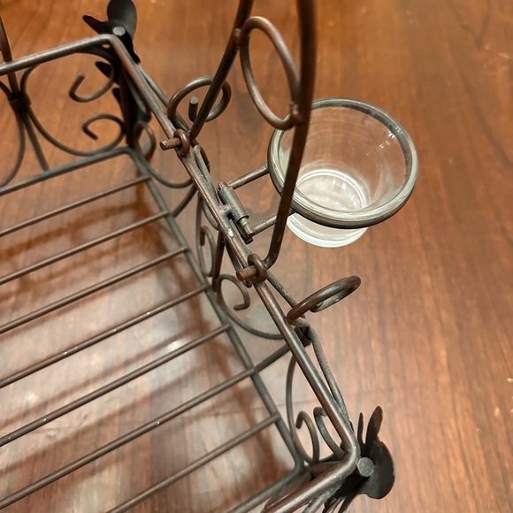 Southern Living at Home Bronzed Wrought Iron Raised Decorative Caddy/Basket - Picture 6 of 13